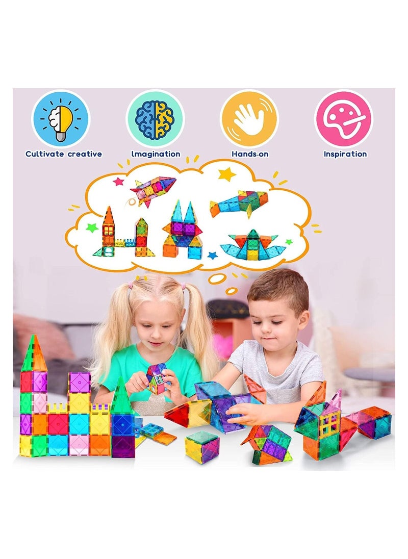 60 Pcs Magnetic Building Blocks 3D Kids Building Blocks Set Magnetic Building Construction Educational STEM Toys for Toddler