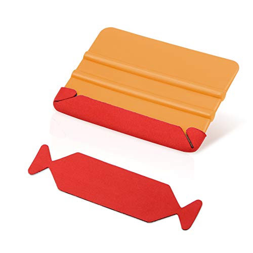 Ehdis شريط فلت سqueegee من EHDIS مع شريط عازل من الفينيل، قماش فلت مسبق القطع ذاتي اللصق لاداة تطبيق سqueegee، طبقة EVA غير خادشة، فلت ناعم وسلس، 20 قطعة/عبوة (أحمر) - Image 4