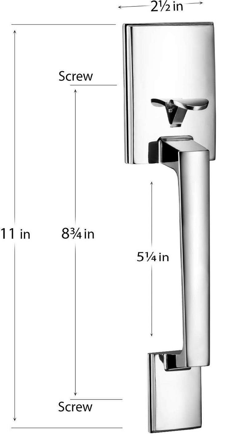 Berlin Modisch Single Cylinder HandleSet with Lever Door Handle (for Entrance and Front Door) Reversible for Right and Left Handed and a Single Cylinder deadbolt Handle Set Polished Chrome Finish - Image 2