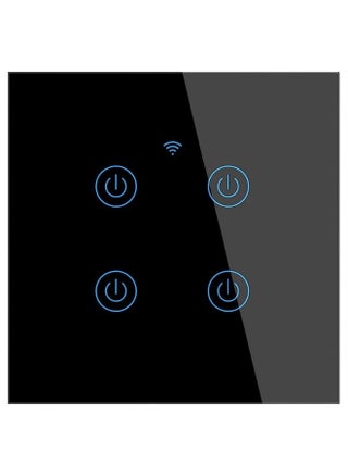 Wi-Fi Zigbee Smart Wireless Touch Switches , No Neutral Wire Required, Compatible with Alexa and Google Home, APP Remote Control Touch Switch, Voice Control, No Hub Required (Black 4 Gang) - pzsku/ZBD2C8EDFB2A13B31977BZ/45/1746209787/386c0009-7d94-4fff-9044-16f40ae3d21e