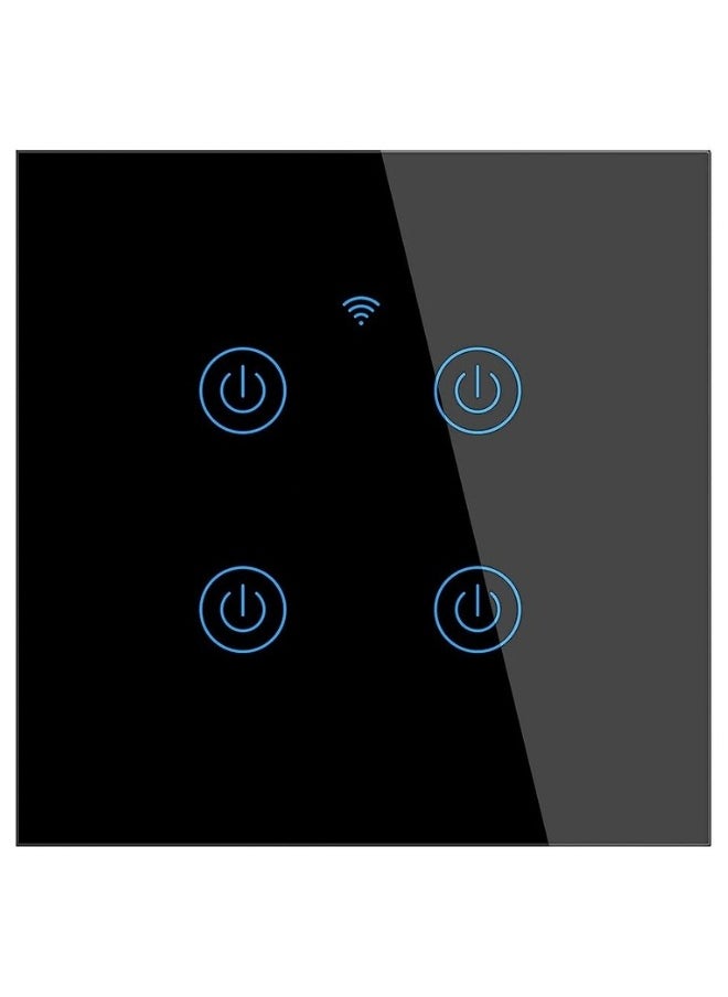 AMYTIS GARDEN Wi-Fi Zigbee Smart Wireless Touch Switches , No Neutral Wire Required, Compatible with Alexa and Google Home, APP Remote Control Touch Switch, Voice Control, No Hub Required (Black 4 Gang)  - Image 1