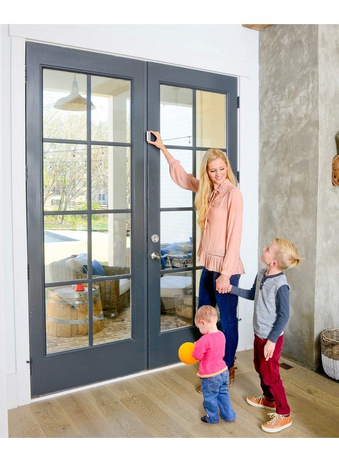 Cardinal Gates Door Guardian Home Security Door Reinforcement Lock for Inward Swinging Doors - Child Proof Lock Front Door - Extra Lock for Home from Inside - USA Based - Satin Chrome