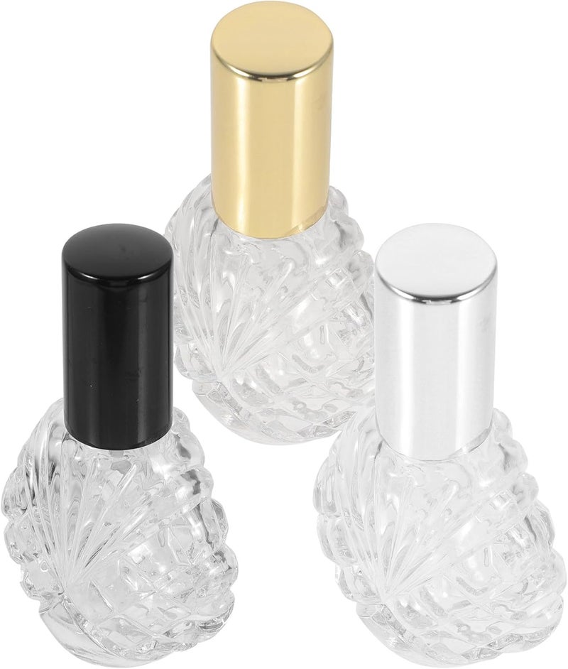 GALPADA 3pcs 15ml Refillable Glass Spray Bottles Portable Pocket Perfume Atomizers with Black, Gold, and Silver Nozzles for Travel and Daily Fragrance Storage - Image 1