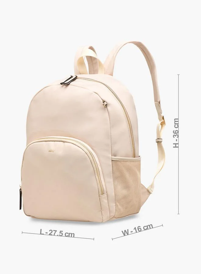 Missy  Solid School Backpack With Adjustable Straps And Detachable Pencil Pouch - 28X16X36 Cm for Women | Best Price UAE