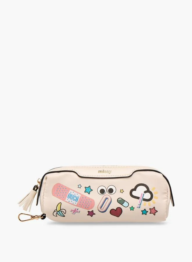 Missy  Solid School Backpack With Adjustable Straps And Detachable Pencil Pouch - 28X16X36 Cm for Women | Best Price UAE