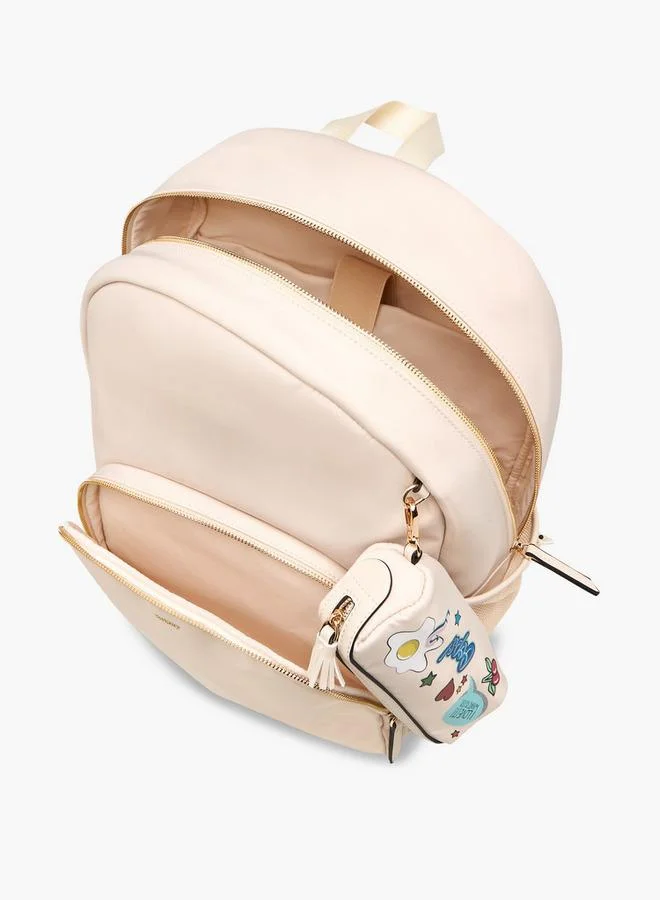 Missy  Solid School Backpack With Adjustable Straps And Detachable Pencil Pouch - 28X16X36 Cm for Women | Best Price UAE