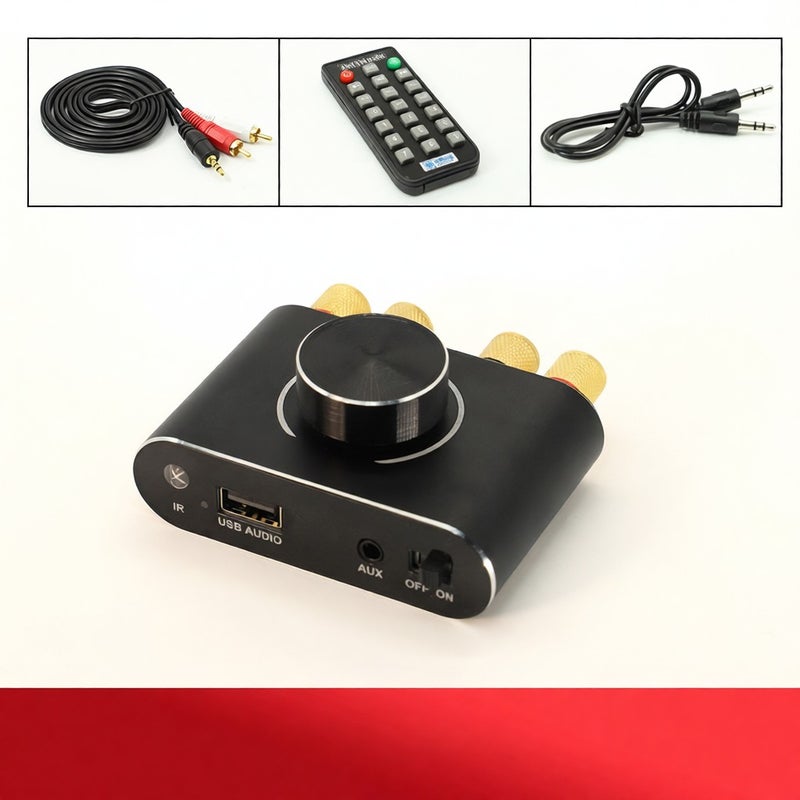 100W+100W BT 5.1 Wireless Audio Power Amplifier Portable Sound Amplifier Speaker Amp for Car and Home - Image 5