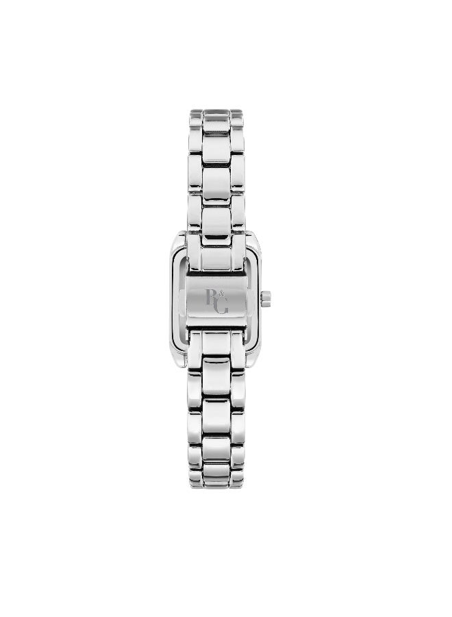 B&G Women's Pink Rectangular Analog Dial with Silver Stainless Steel Band Watch - 31mm - R3853324502 - Image 4