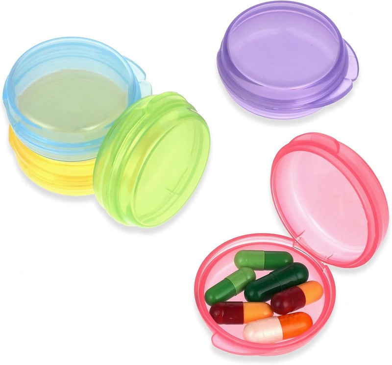 WLLHYF 5 Packs Mini Pill Case Small Pill Organizer Box Portable Vitamin Holder Travel Pill Container for Pocket Purse Pills Storage Box to Hold Medicine Cod Liver Oil