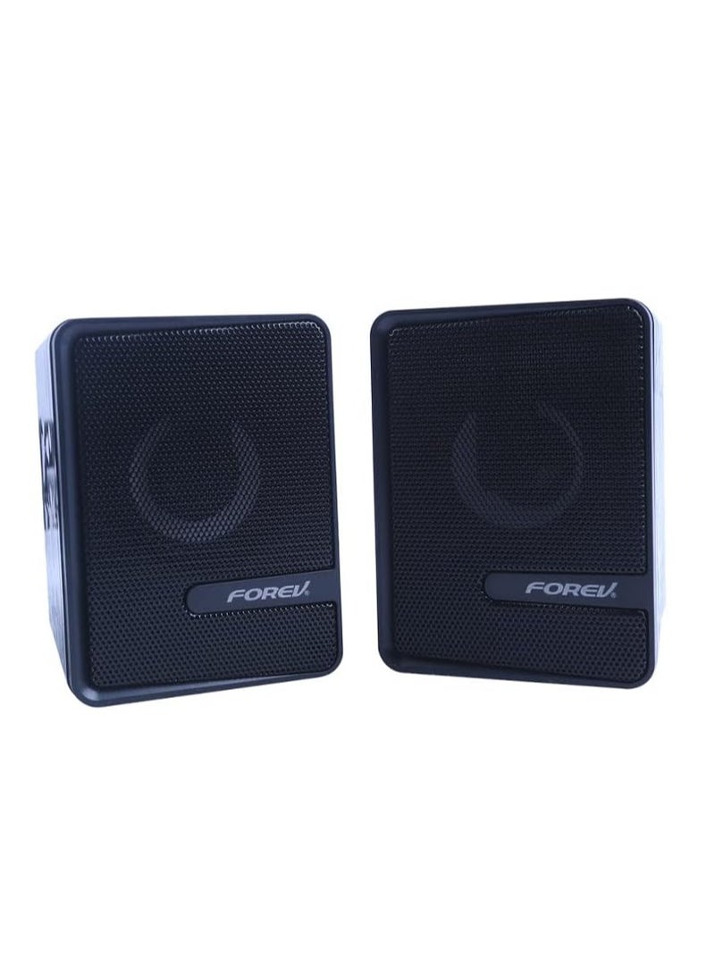 Forev Lights Wired Stereo Mini (RGB) FV- 208 Computer Gaming Speakers - 3W*2  - 3.5mm Jack + 2.0 USB Powered For Gaming/Movie/Music/PC/Laptop - Image 2