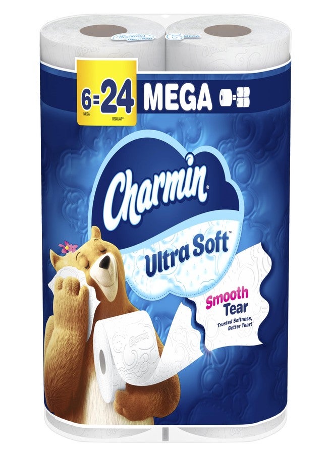 Charmin ورق تواليت شارمين ألترا سوفت 6 لفات ميغا = 24 لفة عادية - Image 1