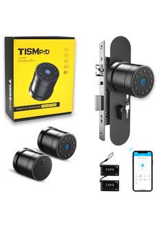 TISMpro Smart Knob Door Lock  Fingerprint Lock / App Lock / Password Lock / Card Lock / Key Lock / Electronic Deadbolt Compatible with TTLock System Black  - Image 1