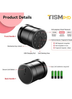 TISMpro Smart Knob Door Lock  Fingerprint Lock / App Lock / Password Lock / Card Lock / Key Lock / Electronic Deadbolt Compatible with TTLock System Black  - Image 4