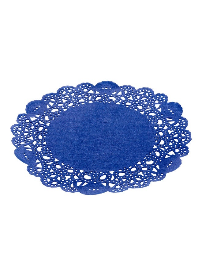 Restaurantware دواليب دانتيل ورقية بحجم 6 × 6 بوصة من باستري تيك، 100 قطعة من أدوات المائدة الزخرفية - قابلة للاستخدام لمرة واحدة، دائرية، دواليب ورقية باللون الأزرق الداكن، للاحتفالات، أو حفلات الزفاف، ديكور الطاولة - Image 1