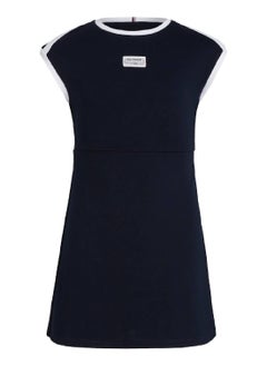 TOMMY HILFIGER Girls' 1985 Collection Archive Track Logo Dress -  Stretch sustainable modal blend, Blue  - Image 2