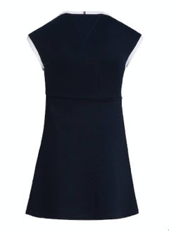 TOMMY HILFIGER Girls' 1985 Collection Archive Track Logo Dress -  Stretch sustainable modal blend, Blue  - Image 5