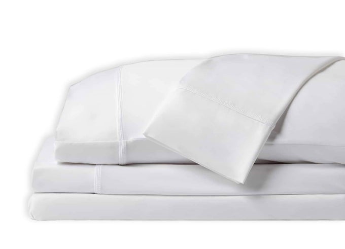ORIGINAL PERFORMANCE SHEET SET COOLING BED SHEET WITH 1 FLAT SHEET 2 FITTED SHEET AND 2 KING PILLOWCASES SPLIT KING BRIGHT WHITE