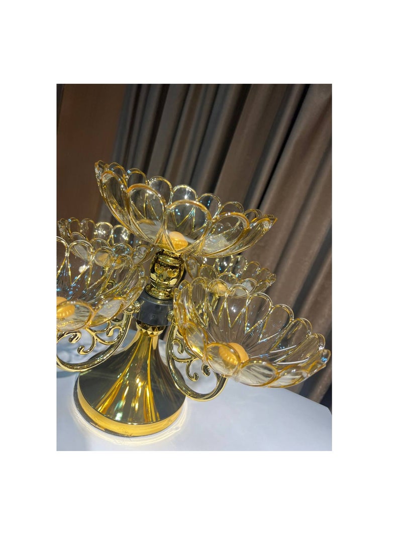 شياله  دواره للفاكهه والكحك والبسكوت او الشيكولاته والمكسرات خامه اكليريك شبيه الزجاج - Image 2