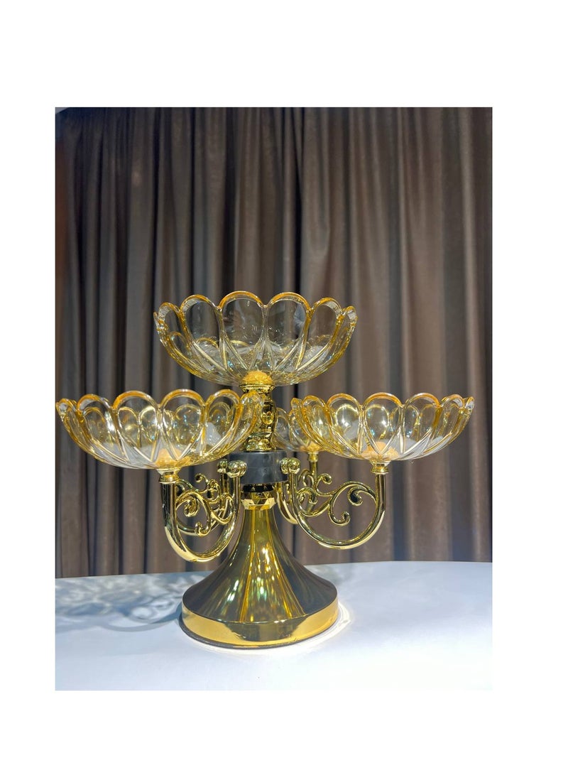 شياله  دواره للفاكهه والكحك والبسكوت او الشيكولاته والمكسرات خامه اكليريك شبيه الزجاج - Image 3