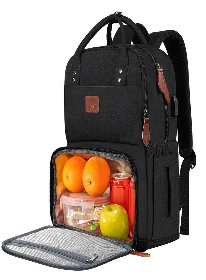MATEIN 17 Inches Lunch Bookbag for Students, Extra Large Lunch Box with Insulated Cooler Compartment, Water Resistant Laptop Backpack with USB Charging Port for School College Work Picnic Beaches - Image 1