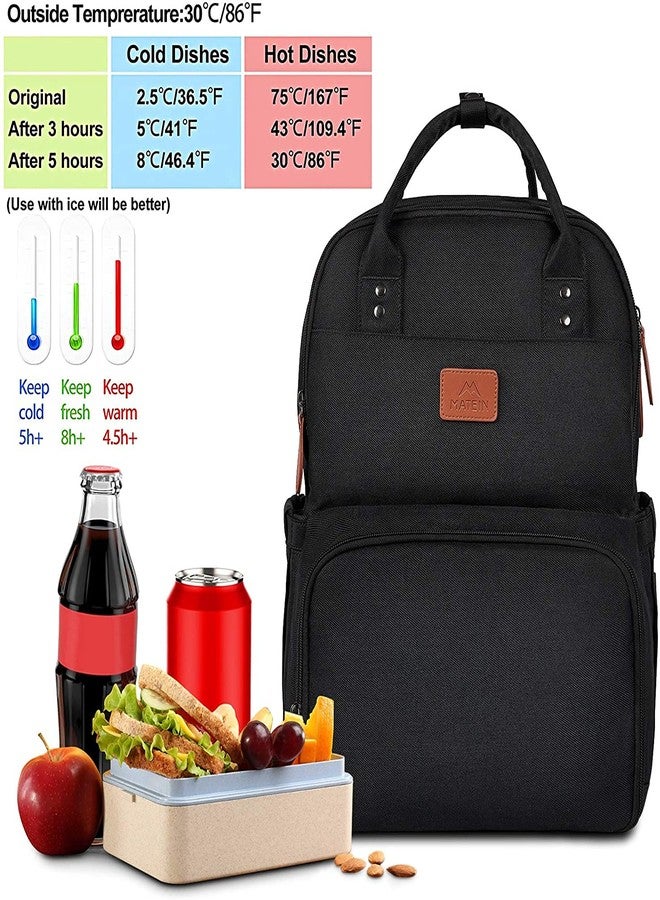 MATEIN 17 Inches Lunch Bookbag for Students, Extra Large Lunch Box with Insulated Cooler Compartment, Water Resistant Laptop Backpack with USB Charging Port for School College Work Picnic Beaches - Image 2