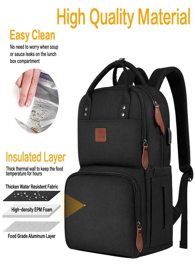 MATEIN 17 Inches Lunch Bookbag for Students, Extra Large Lunch Box with Insulated Cooler Compartment, Water Resistant Laptop Backpack with USB Charging Port for School College Work Picnic Beaches - Image 4