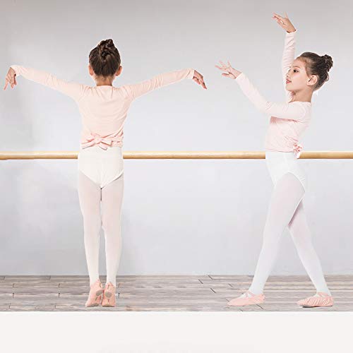 Bezioner Ballet Wrap Top Girls Ballet Sweater Dance Sweater for Girls Pink, L - Image 2