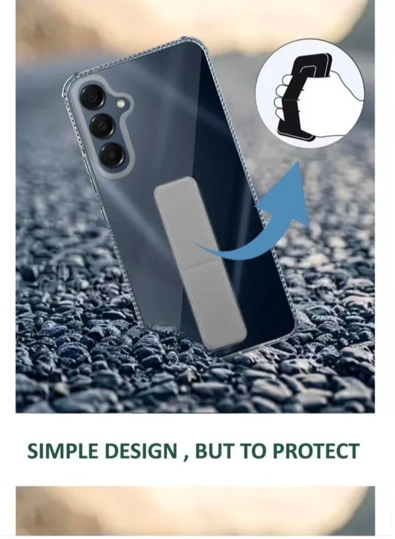 Case Cover For Samsung Galaxy A16/A16 5G With Magnetic Hand Grip 3 in 1 Clear / Grey - Image 2