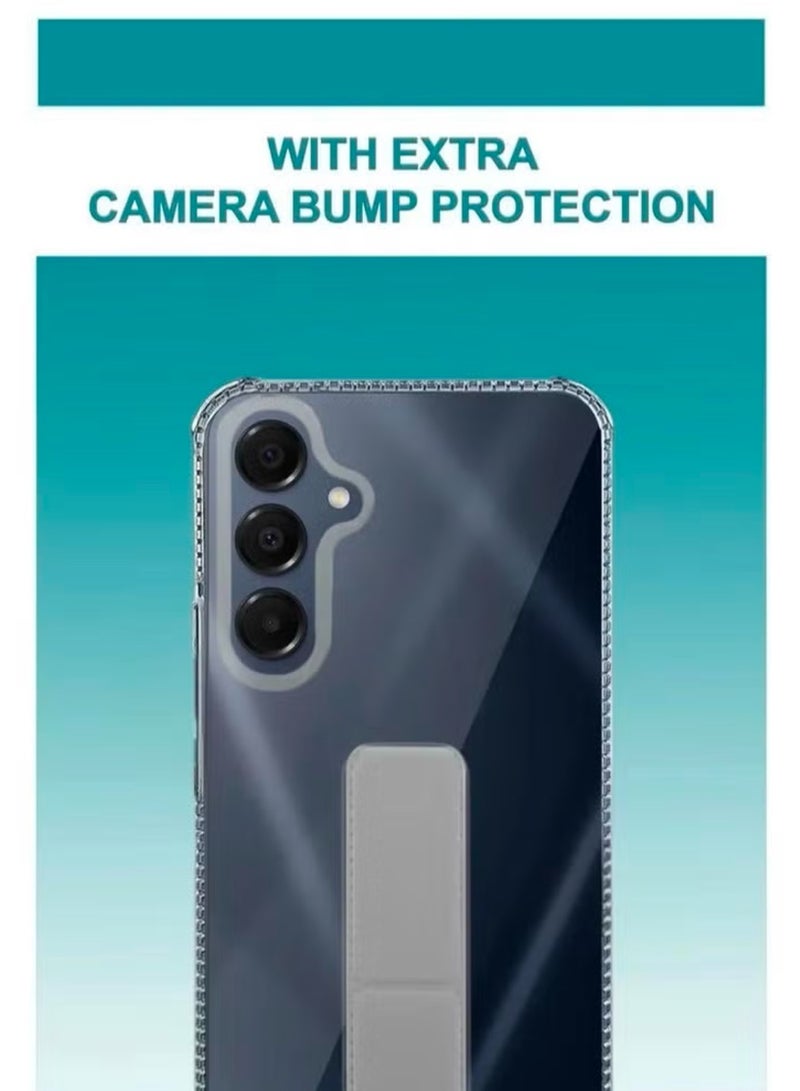 Case Cover For Samsung Galaxy A16/A16 5G With Magnetic Hand Grip 3 in 1 Clear / Grey - Image 4