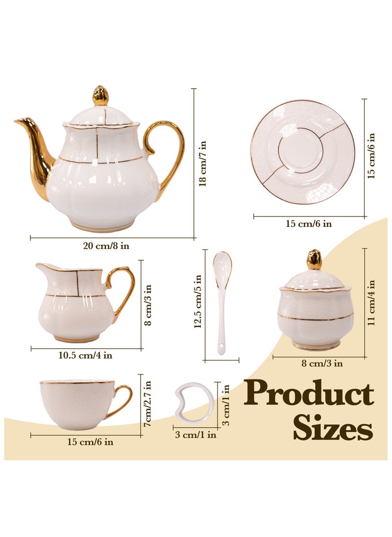 Bright Stone White Plain Tea Set (31 Piece)  - Image 4