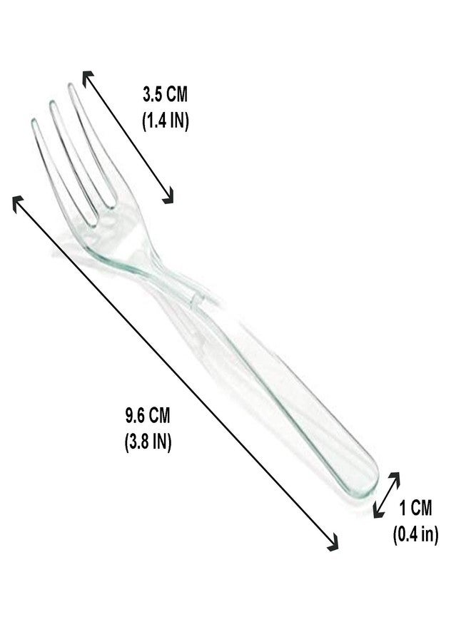 LSR LORESO Tasting Mini Forks 50CT - LORESO Clear Small Plastic Forks For Fruit, Dessert and Frozen cakes, BPA Free, Reusable 3.8 Inches - Pack of 50 - Image 3