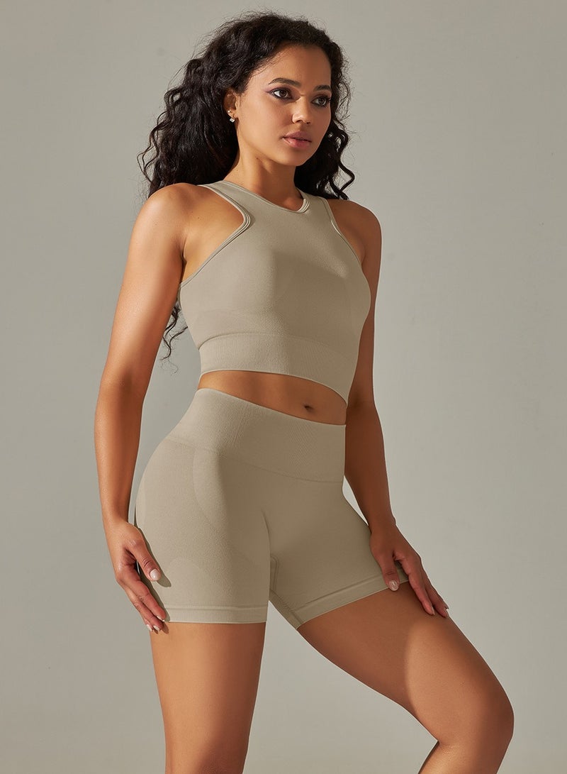 Loquat Yoga Tight Fitting Stretch Soft Sets Grey - Image 2