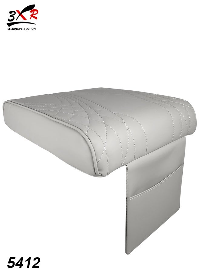 3XR Universal Car Armrest Cover with Memory Foam Cushion, Center Console Arm Rest Pad Protector, Waterproof PU Leather, Anti-Wear Elbow Support Pad for Car, SUV, Sedan, Truck, Jeep, Interior Accessories, 5412 - grey - Image 1