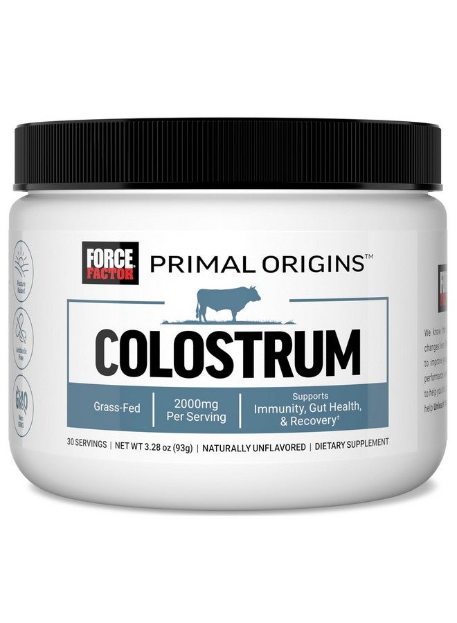 FORCE FACTOR Primal Origins Colostrum to Support Gut Health, Immunity, Recovery, & More, Bovine Colostrum Supplement. Pasture-Raised, Grass Fed, Hormone Free, Naturally Unflavored, 30 Servings - Image 1
