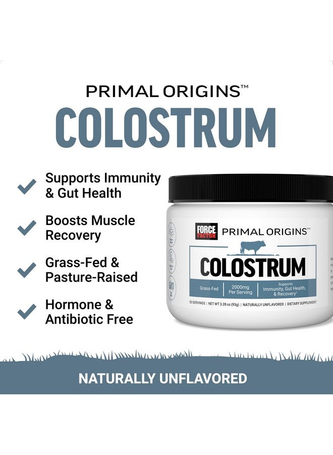FORCE FACTOR Primal Origins Colostrum to Support Gut Health, Immunity, Recovery, & More, Bovine Colostrum Supplement. Pasture-Raised, Grass Fed, Hormone Free, Naturally Unflavored, 30 Servings - Image 2