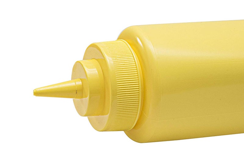 THW 36 oz 1 LTR Plastic Squeeze Bottles for Ketchup BBQ Sauce Syrup Condiments Mustard Mayo Hot Sauce Olive Oil Dressing Yellow Pack of 6 Pieces - Image 3