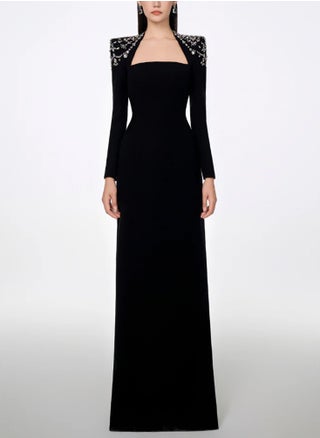 Fashionable Square-neck Long-sleeved Long Dress Dress, Beaded And Diamond-encrusted Long Ladies' Dress - pzsku/ZBD2D4EAEAAA44B679F4FZ/45/1744940214/869aeae6-a398-4f69-942e-d0dd95c672d3