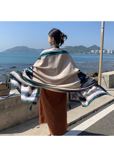 Bohemian Shawl Scarf Red Beach Sun ProtectionLeather Buckle shelf Blue Leather Buckle shelf Blue