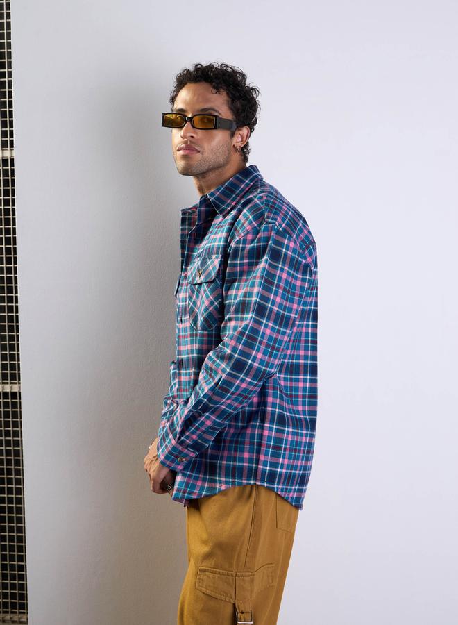 Mascln Sassafras Checked Flap Pocket Oversize Shirt - Image 3
