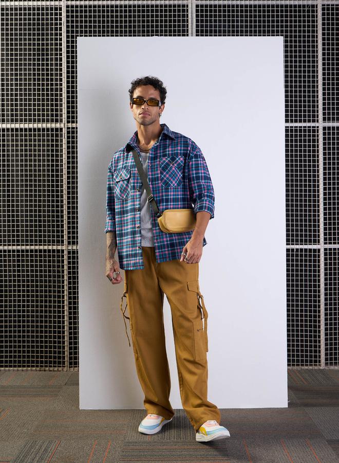 Mascln Sassafras Checked Flap Pocket Oversize Shirt - Image 2