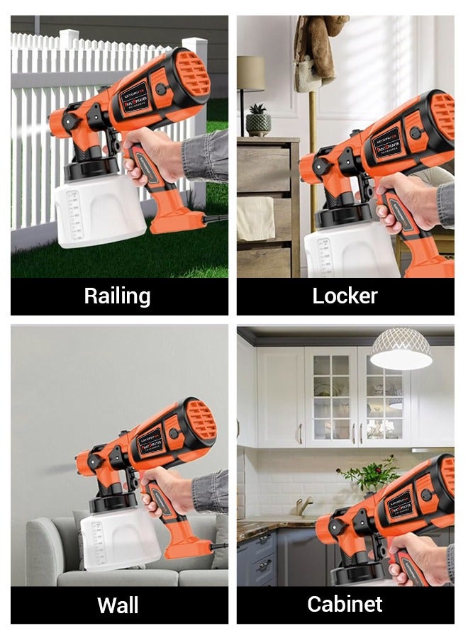 سبا لوكستيك رشاش طلاء، مسدس رش طلاء كهربائي عالي الطاقة 650 وات، 6 فوهات نحاسية و3 أنماط رش، رشاشات طلاء للديكور الداخلي والخارجي للمنزل، الأثاث، الخزائن، السياج، الأبواب، الجدران - Image 5