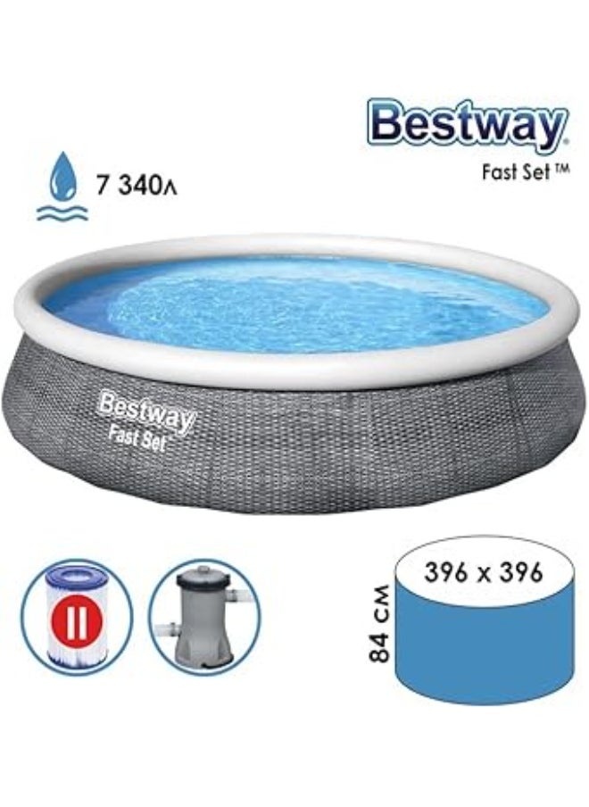 Bestway Bestway Fast Set Family Pool 396x84cm with Filter & Pump | Easy Setup & Deep Design  - Image 3
