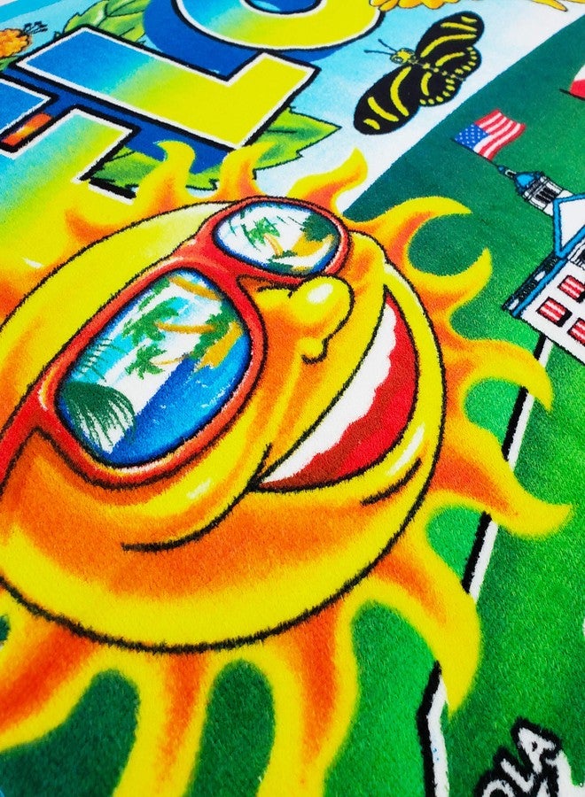 Beachland Florida Map Beach Towel 30 x 60 inch 100% Cotton - Sunshine State (One Towel) - Image 3