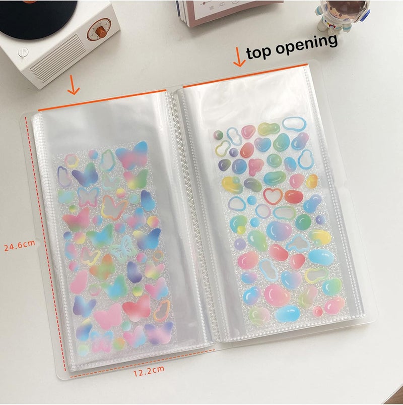 YOAVIP 4.8 x 9.6 Large Clear Storage Book for Planner Scrapbook Stickers Organizer Binder 50 Page (2 Pack) - Image 4