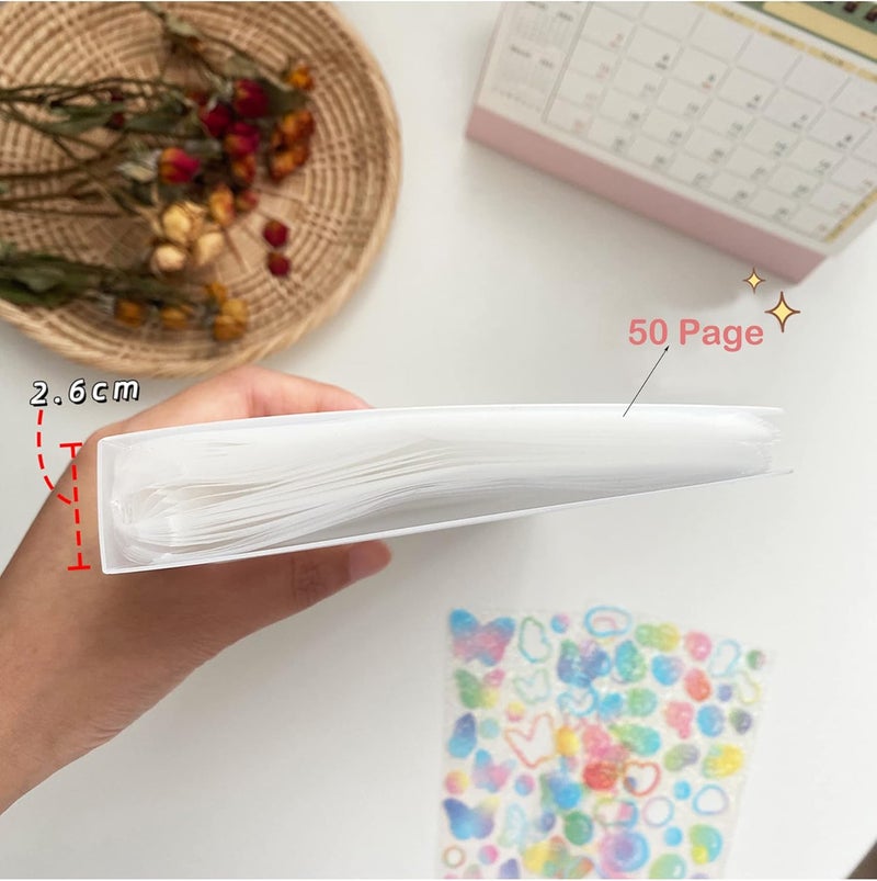 YOAVIP 4.8 x 9.6 Large Clear Storage Book for Planner Scrapbook Stickers Organizer Binder 50 Page (2 Pack) - Image 5