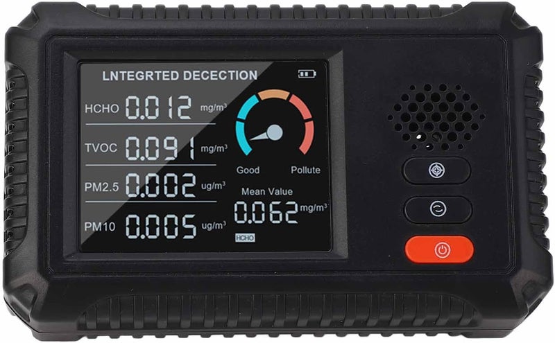 تصميم بسيط متعدد الوظائف جهاز كشف جودة الهواء المحمول لاختبار TVOC وPM2.5 وPM10 داخل المنزل والسيارة داخل وخارج المباني تخزين في بيئة مناسبة شكل عصري وعملي تصميم عملي شائع بالسوق - Image 5