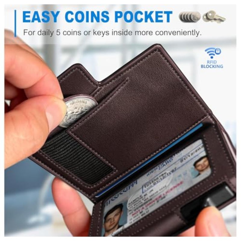Credit Card Holder Pop Up RFID for daily commute, aluminum alloy, matte black, smart slim pop-up mechanism with magnetic closure and RFID blocking - Image 4
