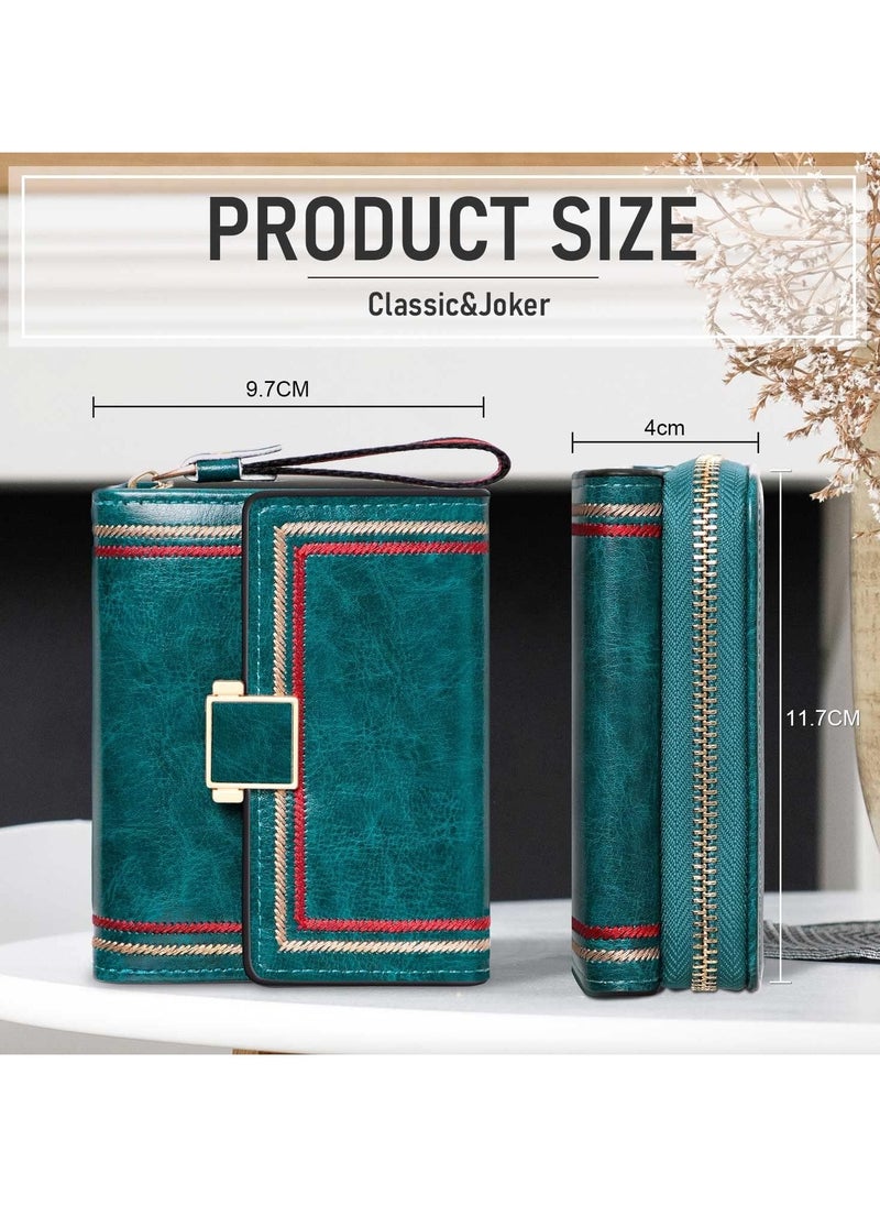 Generic - Women Purses RFID Blocking Leather Short Purse Bifold Ladies Small Purse - Image 1