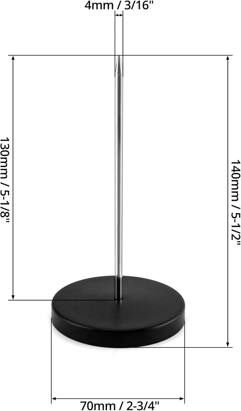 QWORK Desk Receipt Holder, 4 Pack Spike Stick Receipts Check Bill Fork Restaurant Check Spindle, Straight Rod Paper Holder, 5.5inch, Black - Image 5
