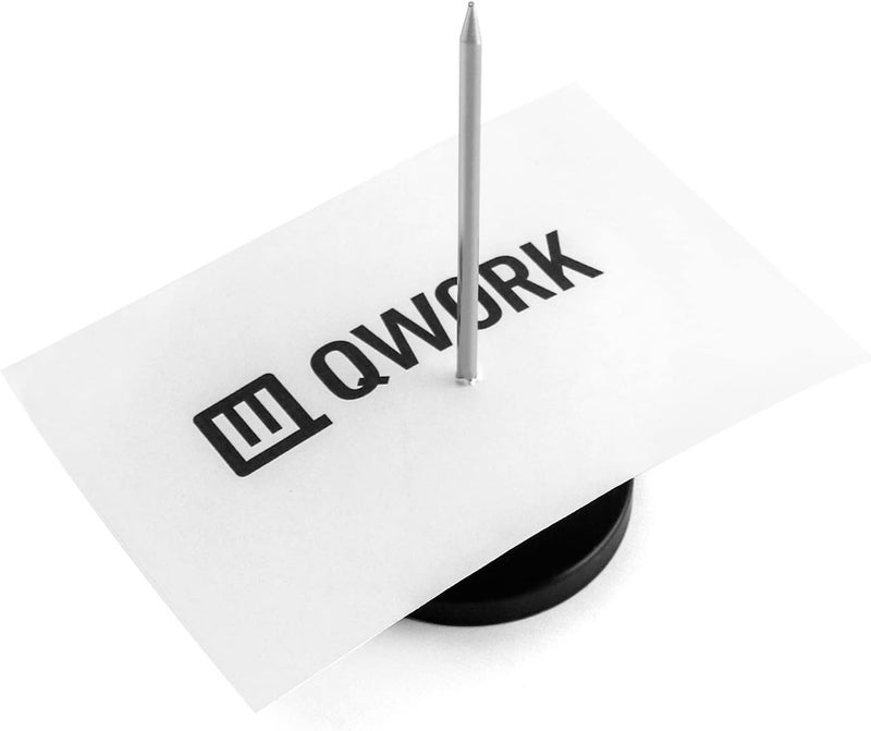 QWORK Desk Receipt Holder, 4 Pack Spike Stick Receipts Check Bill Fork Restaurant Check Spindle, Straight Rod Paper Holder, 5.5inch, Black - Image 3